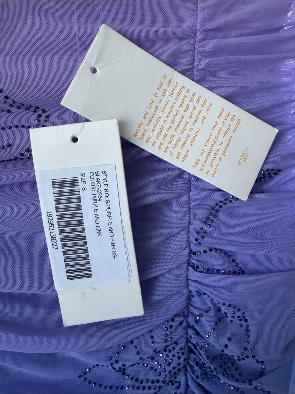 NWT Rococo Sand Blake Ruched Ombre Rhinestone Mini Dress Size Small - Picture 5 of 8